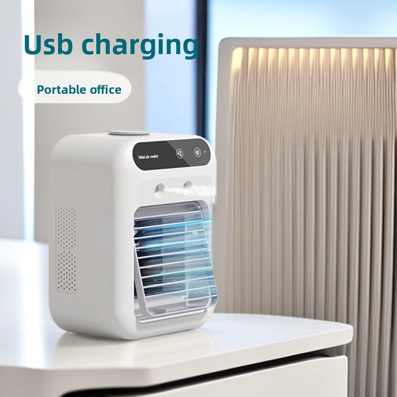 USB Rechargeable Mini Desk Fan with Humidifier